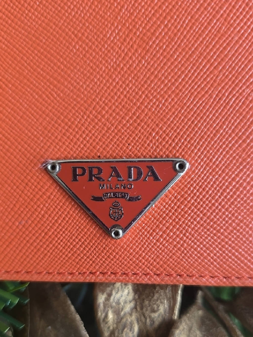 Prada Orange Saffiano Compact Wallet - Picture 12 of 12